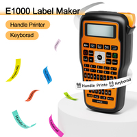 E1000 PRO Label Maker Printer TZ231 Label Maker Tape QWERTY Keyboard Symbols Industrial Printer Work with Heat Shrink Tubes