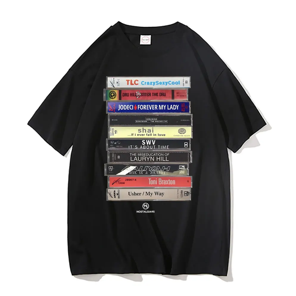 90s Hip Hop Legend Lauryn Hill The Miseducation of Cassette Graphic Tshirt The Fugees T Shirt Men Women Hip-Hop Oversized Tees