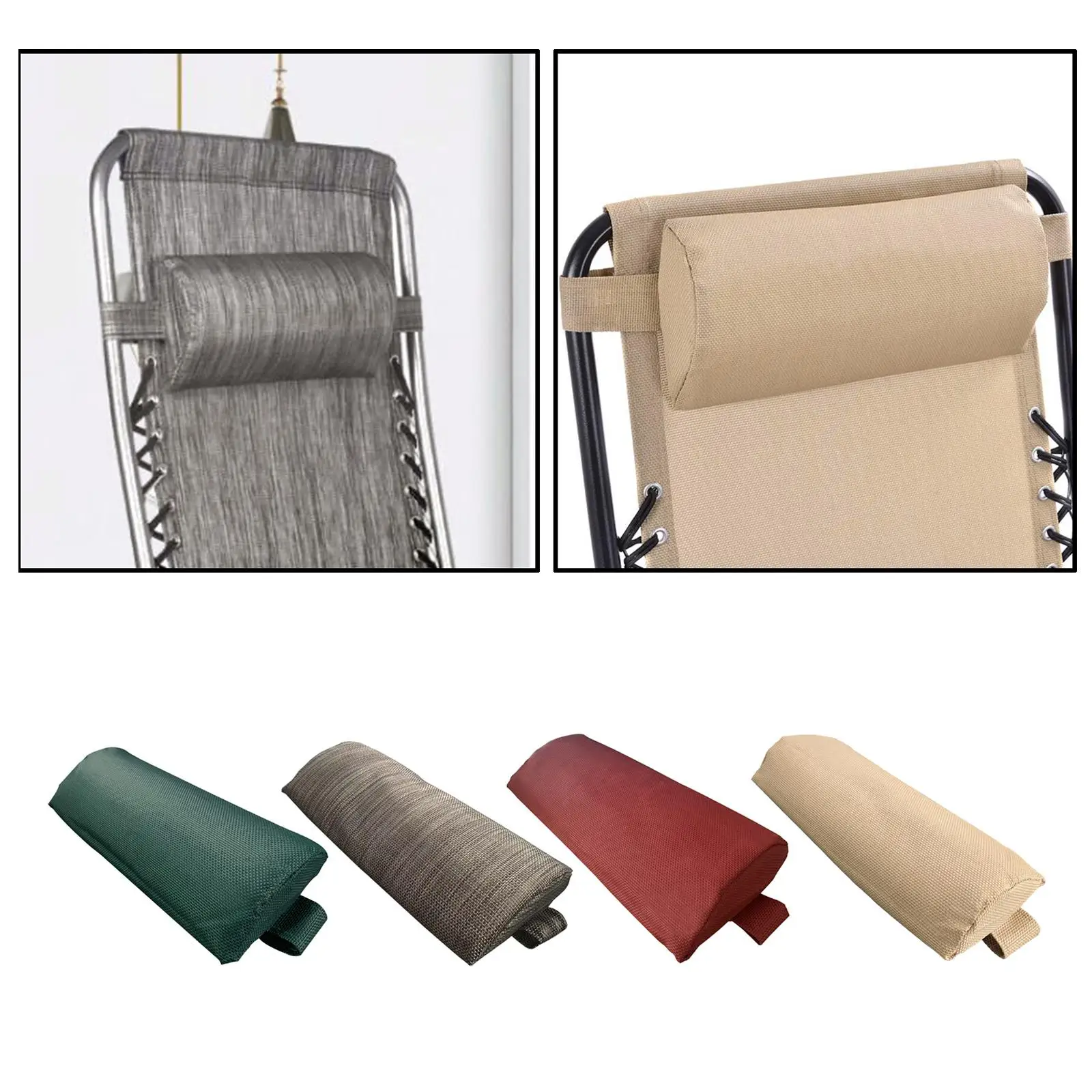 Apoio de Cabeça Ergonômico com Alças para Espreguiçadeira ou Cadeira de Escritório - Suporte para Pescoço