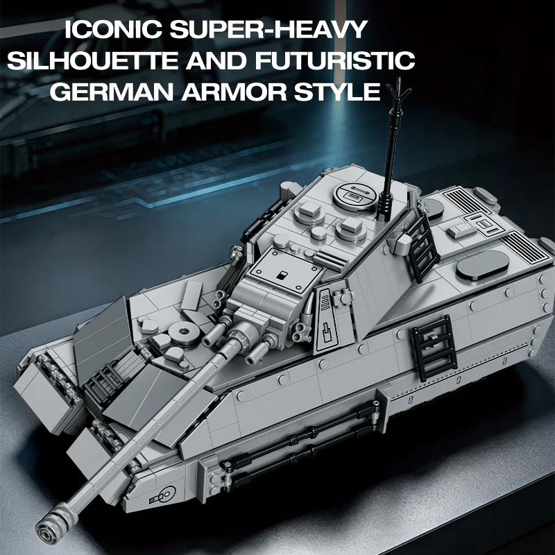 1235PCS Tarschenratte Tank Building Blocks World of Tanks Military Vehicle Model Bricks DIY Assembly Decor Collectible Toy Gifts