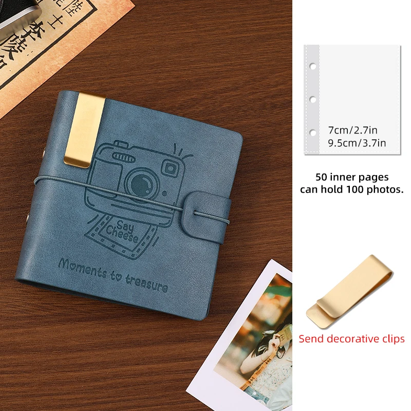 50 Seiten können 100 Fotos aufnehmen, PU-Einbandalbum, verschiebbare Tasche, Sternkarten-Sammlung, DIY-Display, mehrere Farben, Campus-Aufzeichnung – Detail 9
