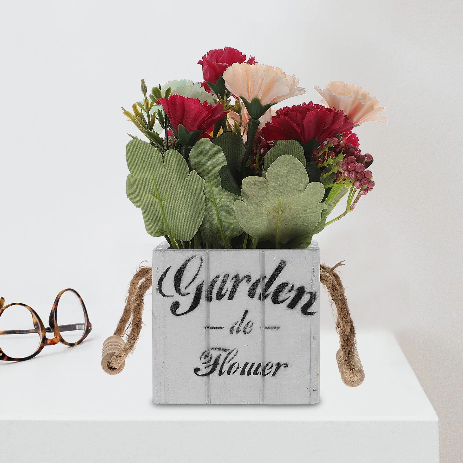 

Artificial Flower Ornament Fake Potted Plant for Indoor Desktop Decor Faux Flowers in Pot Small Decorative Plants