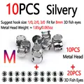 10pcs Slivery M