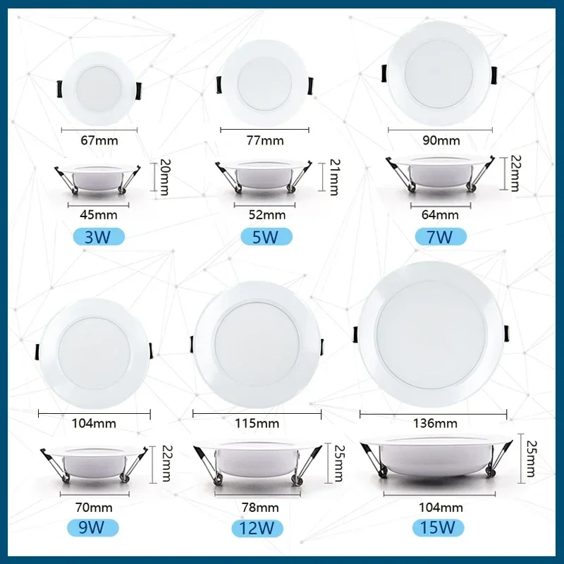 Imagem -02 - Recesso Levou Ponto de Luz para Quarto ou Cozinha Peças de um Conjunto 3w 5w 7w 9w 12w 15w Ac220v 240v Branco Quente e Frio