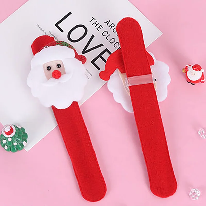 1PC Christmas Cartoon Bracelet Plush Doll Wristband Children's Holiday Gift Pat Ring Christmas Gift