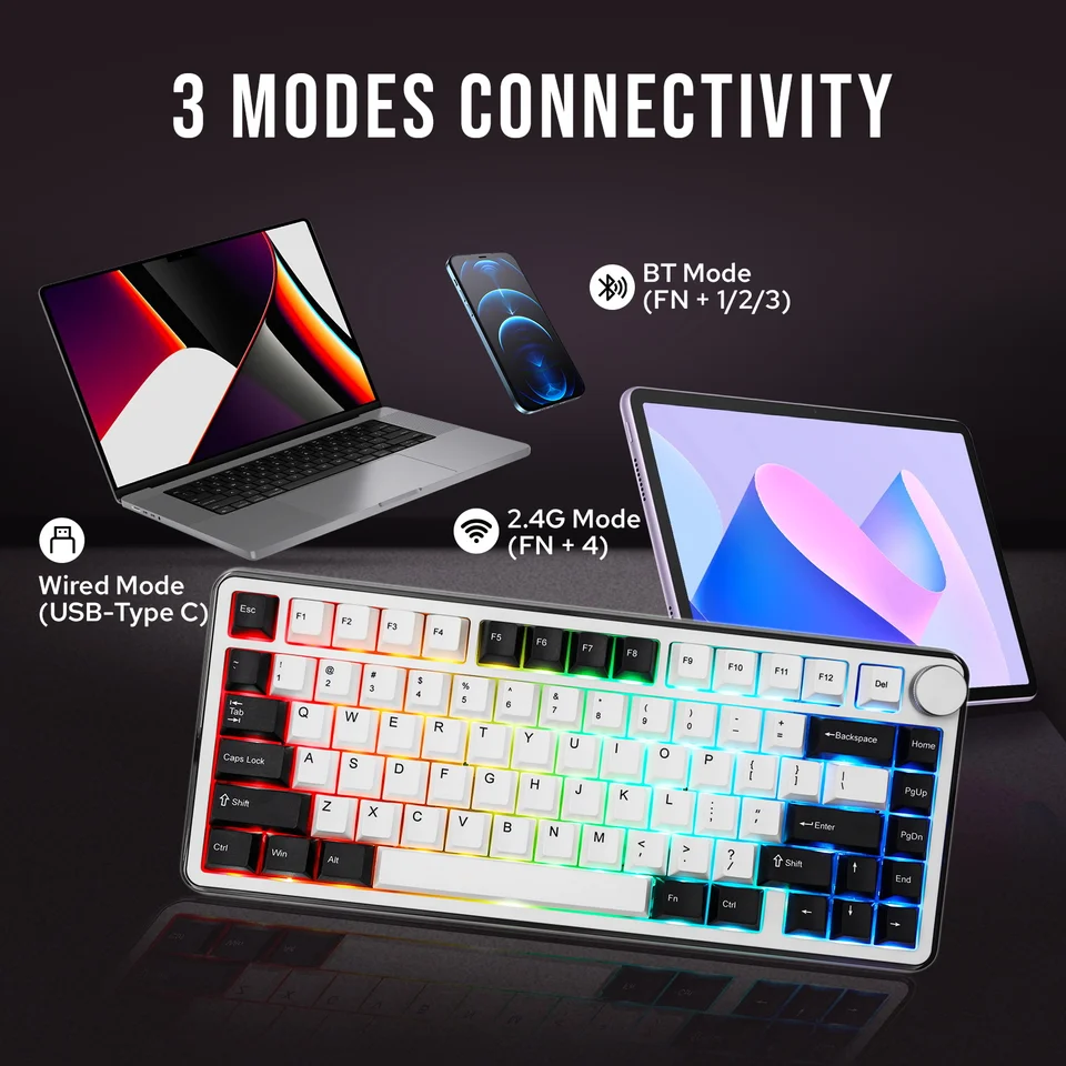 KiiBOOM Breeze 75 75% Aluminium & Acrylic Hot Swappable Wired