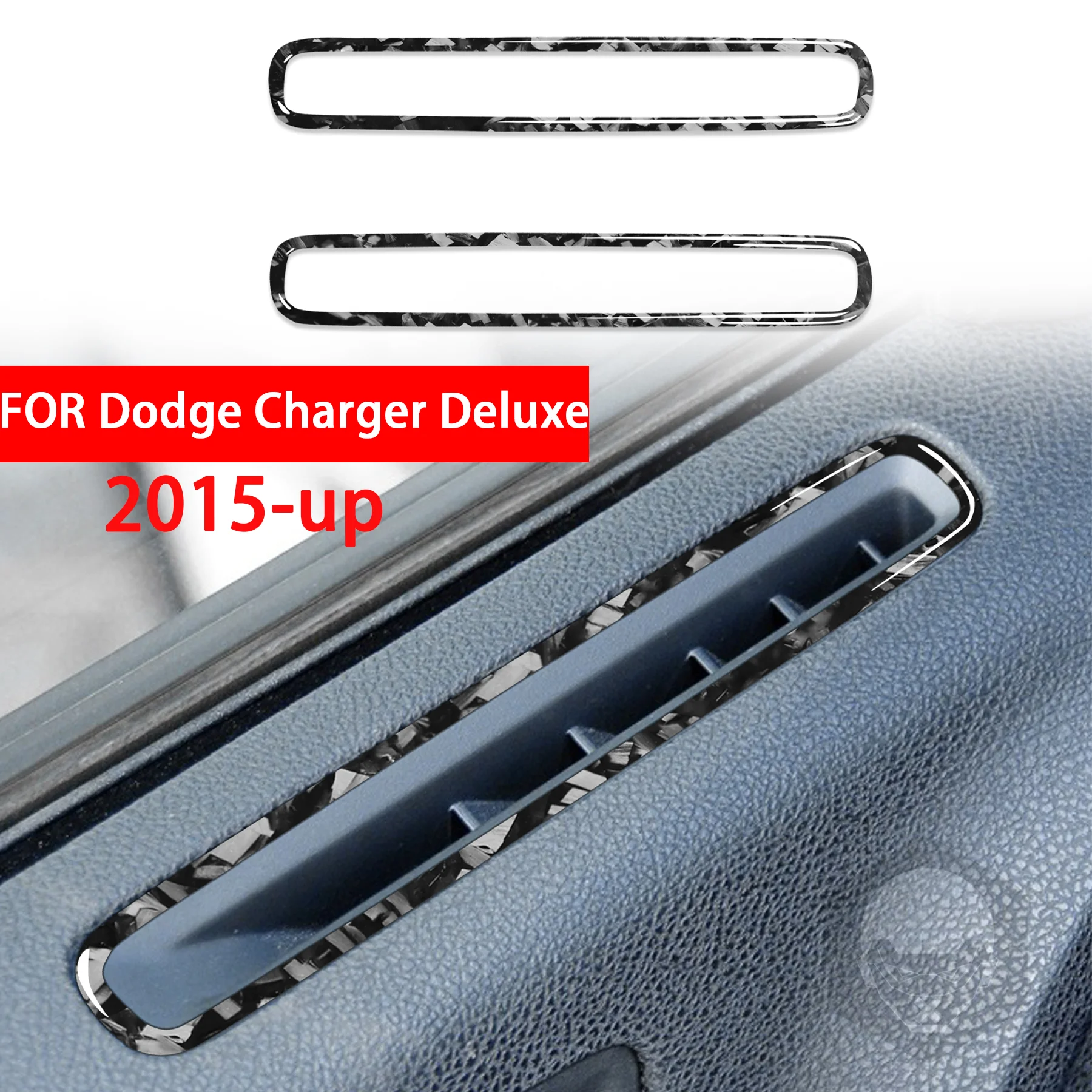 Forged Carbon Fiber Door Pillar Defogging Vent Panel Frame Car Interior Accessories Sticker FOR Dodge Charger Deluxe 2015-up