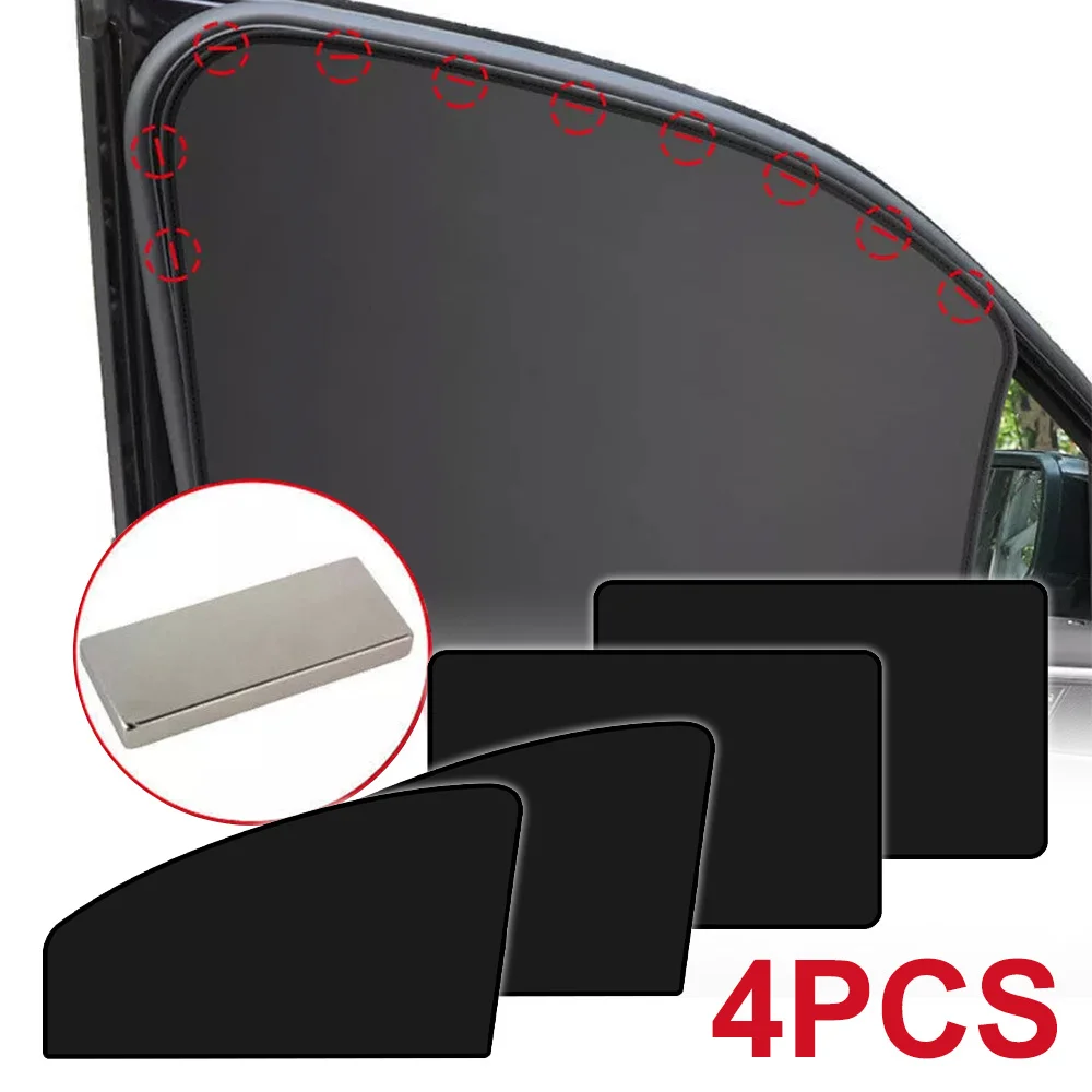 Car Magnetic Sun Shade Cover Side Window Sunshade UV Protection Black Curtain Mesh Full Blackout Film Insulation Cloth Covers