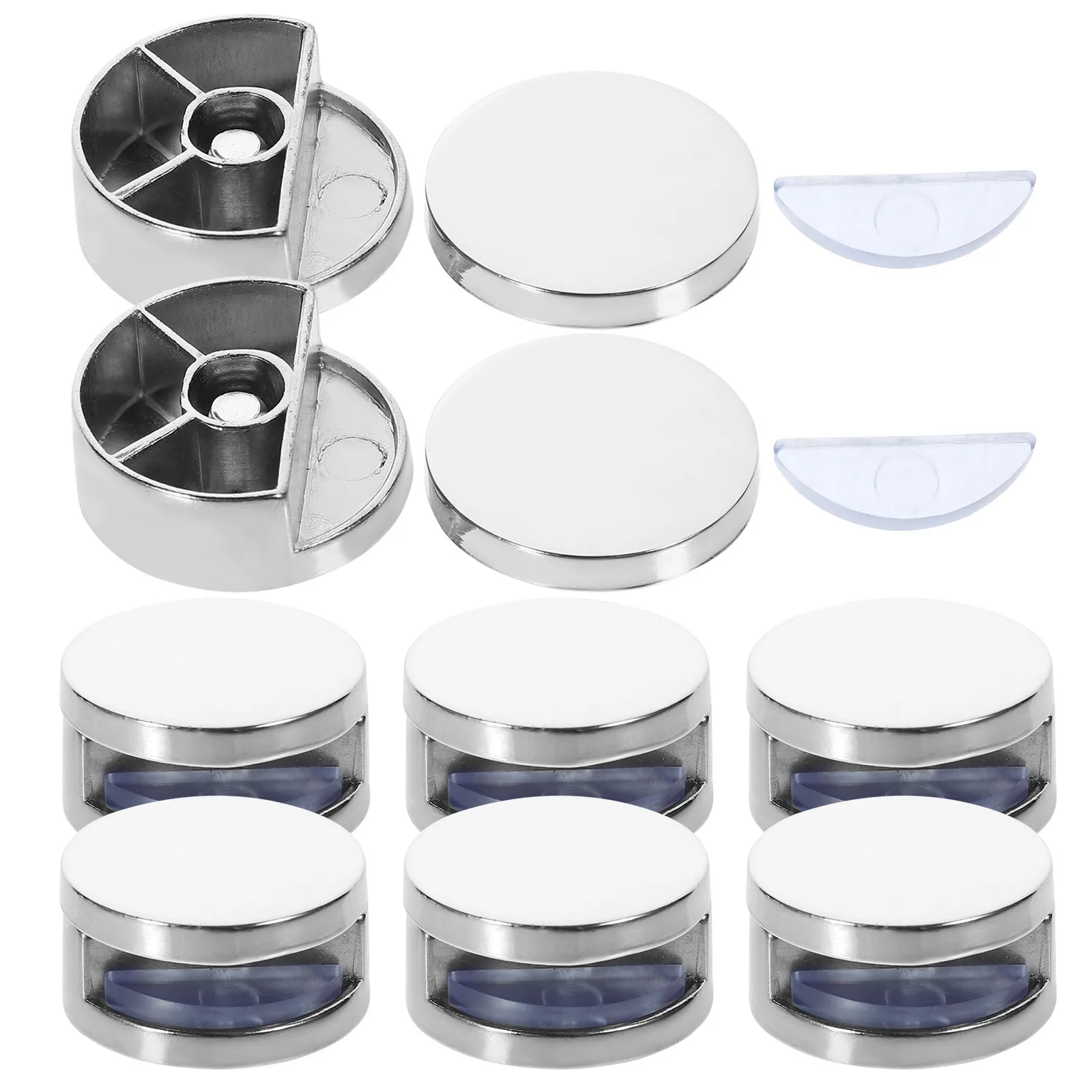 

8Sets Glass Shelf Clamp Zinc Alloy Support Clip Easy Install Cabinet Shelves Glass Shelf Clamp Adjustable Shelving Brackets