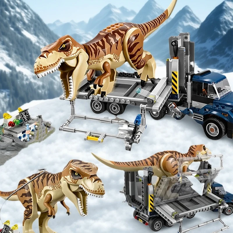 

Совместимые бренды, наборы кирпичей, серия динозавров, строительные блоки 75933 T. rex, транспортный автомобиль, грузовик MOC World Park, игрушки для детей, подарки