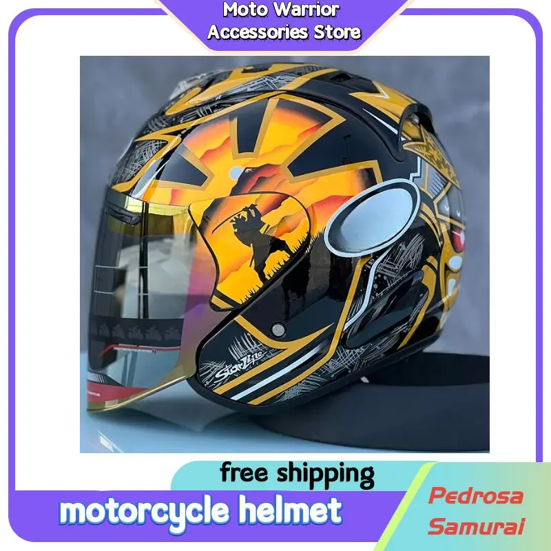 New Men and Women Motorcycle Pedrosa Samurai Half Helmet Downhill Racing Mountain Cross Casco Capacete Off-Road Summer Helmet