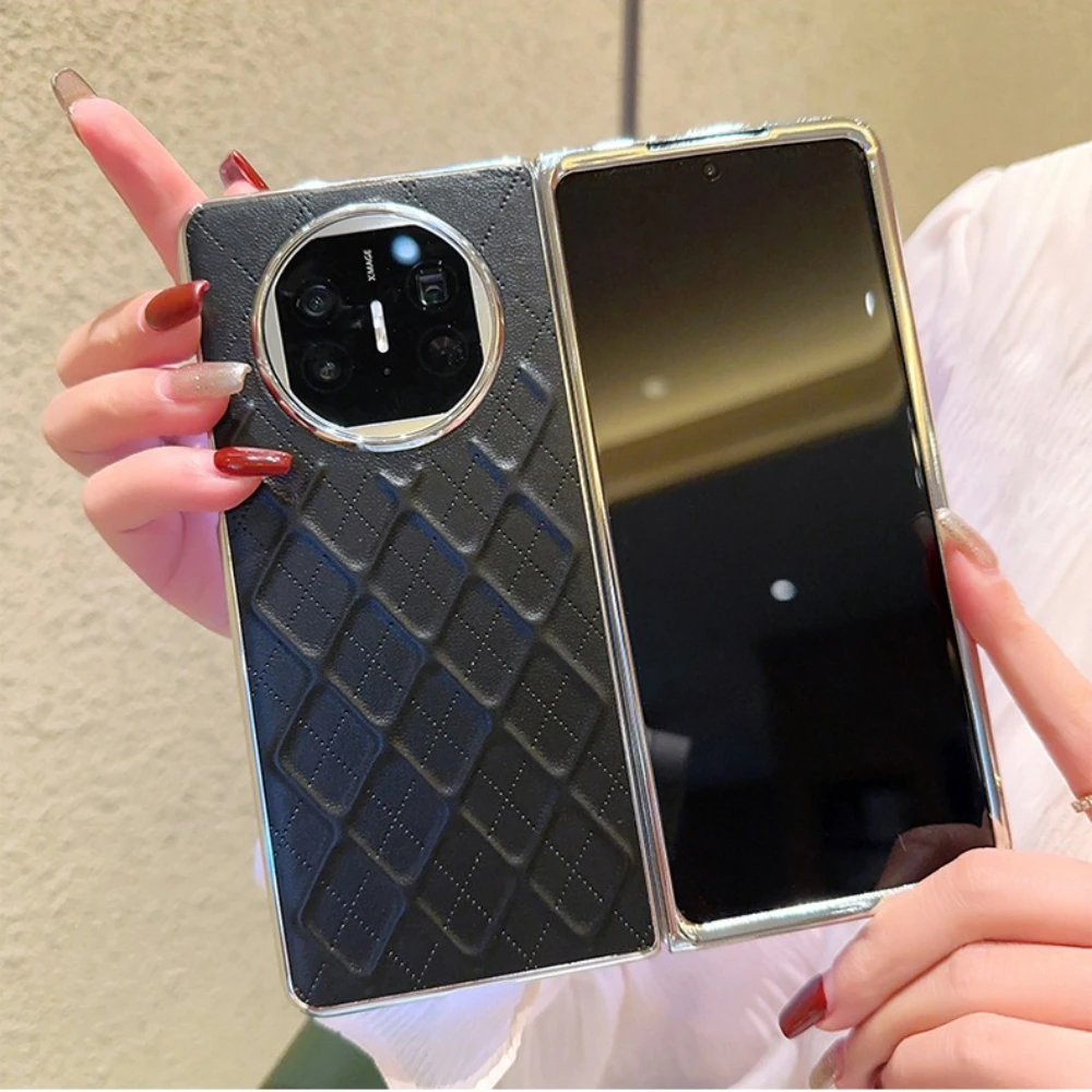 

Складной чехол для телефона с экраном для Vivo X Fold3 Pro X Fold2 Xfold Diamond Grid Pattern из искусственной кожи в виде ракушки для Vivo X Flip Back Cover