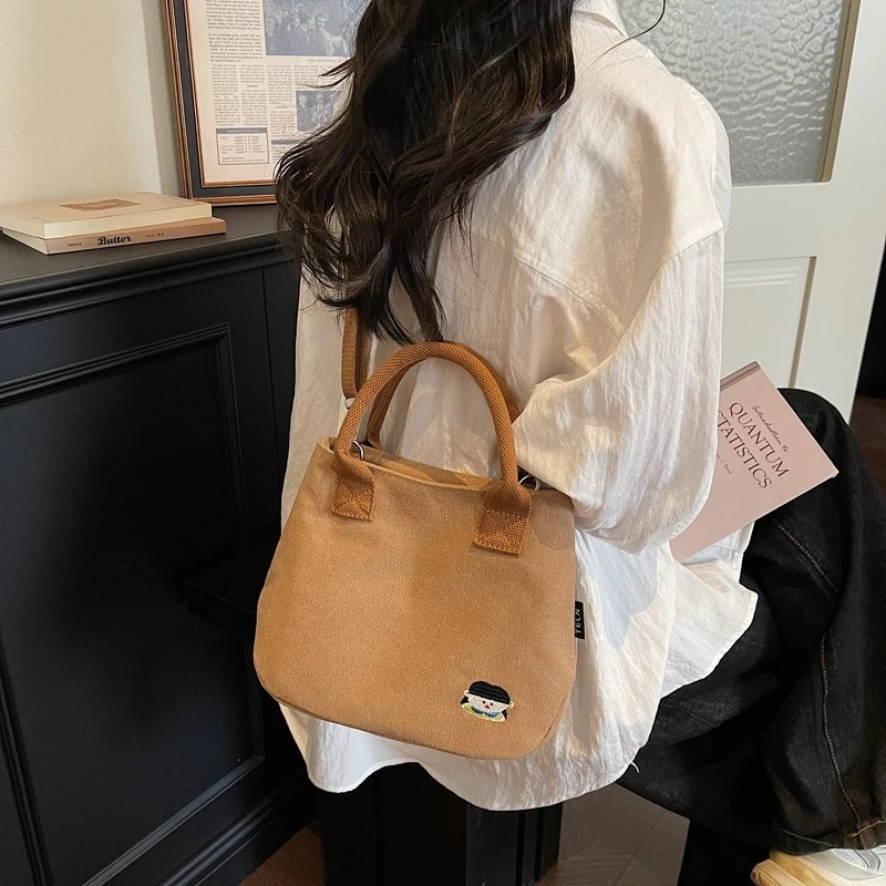 

2026 Spring New Trendy Canvas Tote Bag Ins Style Fashionable Casual Handbag for Women Daily Use