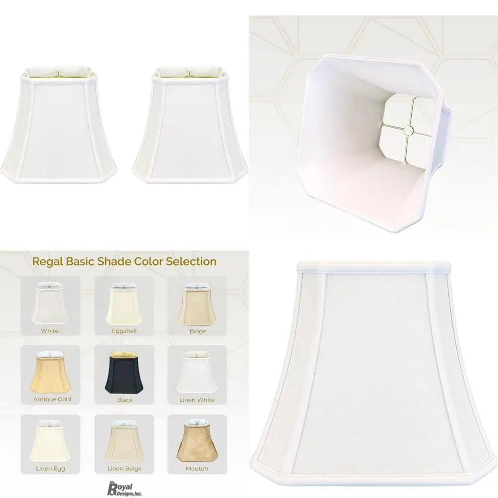 

Льняные белые квадратные угловые колокольчики, базовые абажуры, 8x14x11,25, 2 шт., набор из двух предметов для домашнего освещения