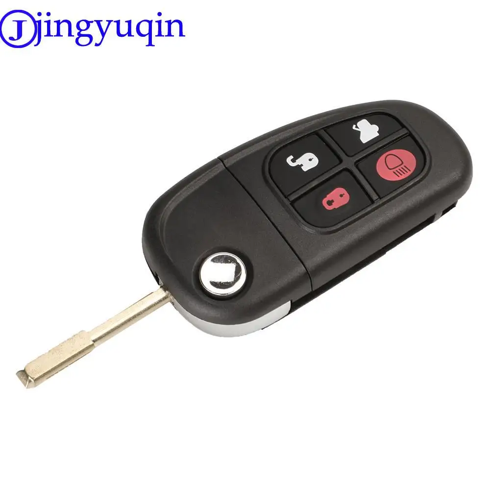 jingyuqin 4 Bottons Car Auto Flip Remote Key for Jaguar X-Type S-Type 1999-2009 XJ XJR 2002-2008 315/433MHz with 4D60 chip