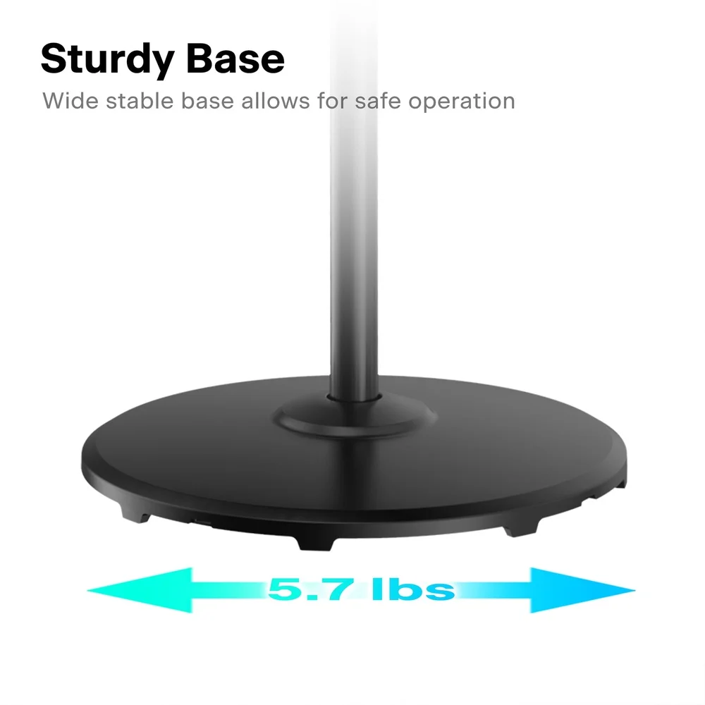 مروحة بقاعدة عالية السرعة مقاس 18 بوصة، 5 إعدادات للسرعة، 5 مؤقت متأرجح شفرات، ارتفاع قابل للتعديل مع شاشة LED وإمالة