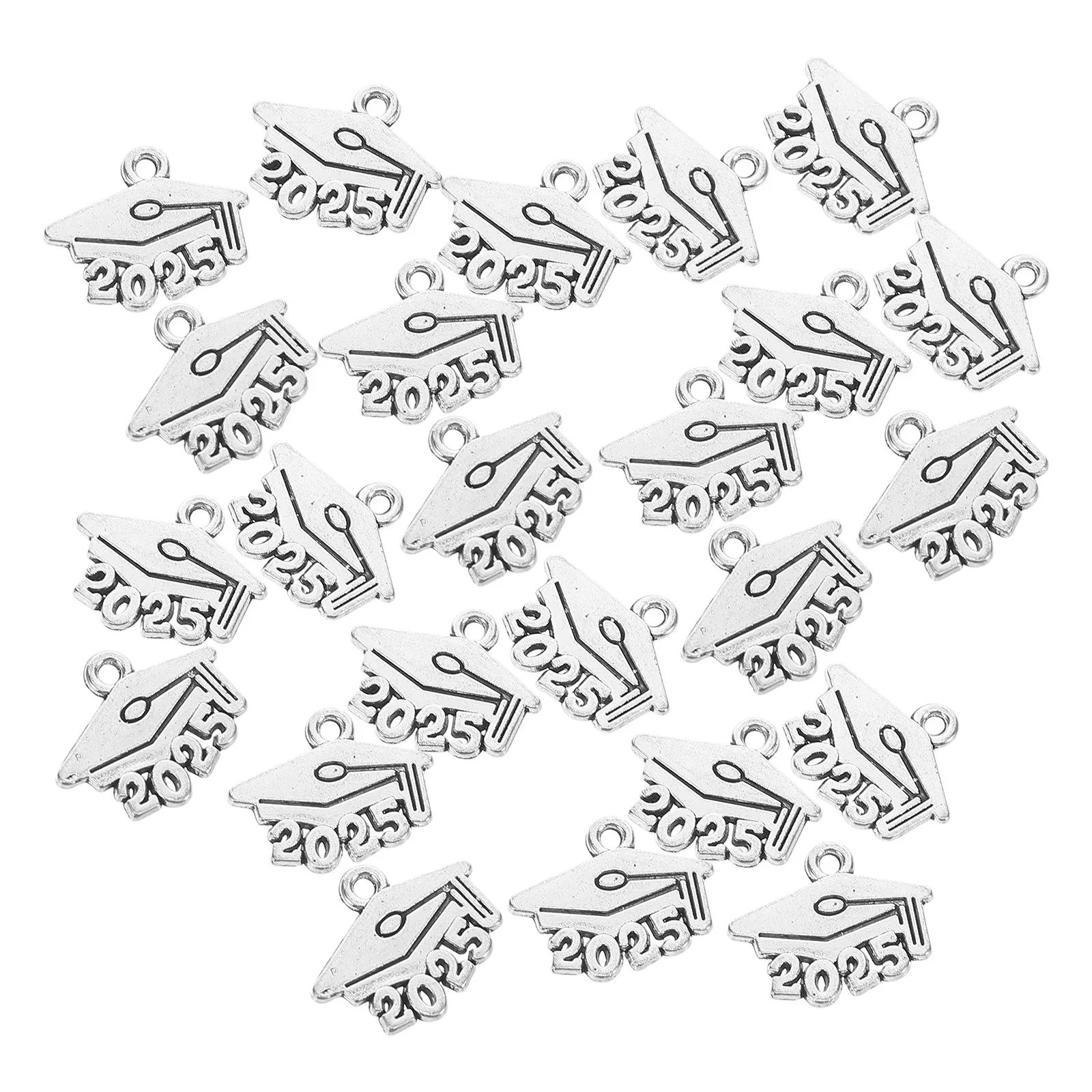 50Pcs Graduation Cap Charms DIY Mini Alloy Pendants Graduation Crafts Jewelry Making Supply for Bracelets Necklaces Keychains