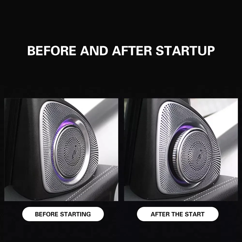 3D Rotation Glow Tweeter Speaker For Mercedes Benz W222 W205 W213 X253 W222 GLC E S C Loudspeaker LED Treble Audio Trumpet Horn