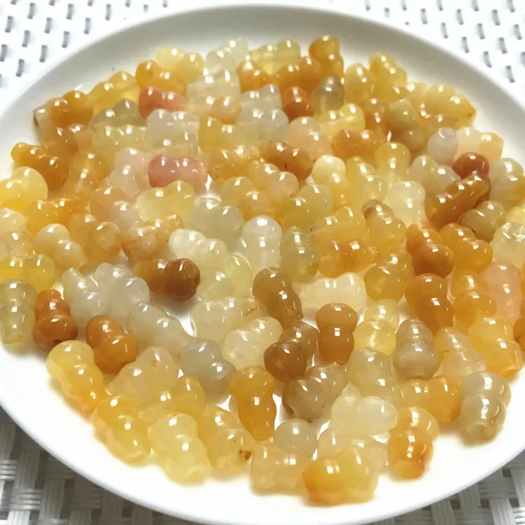 Natural Old Yellow Jade Xinjiang Golden Silk Gourd DIY Beads Accessories Handmade Craft Supplies For Jewelry Making Drop Ship 5
