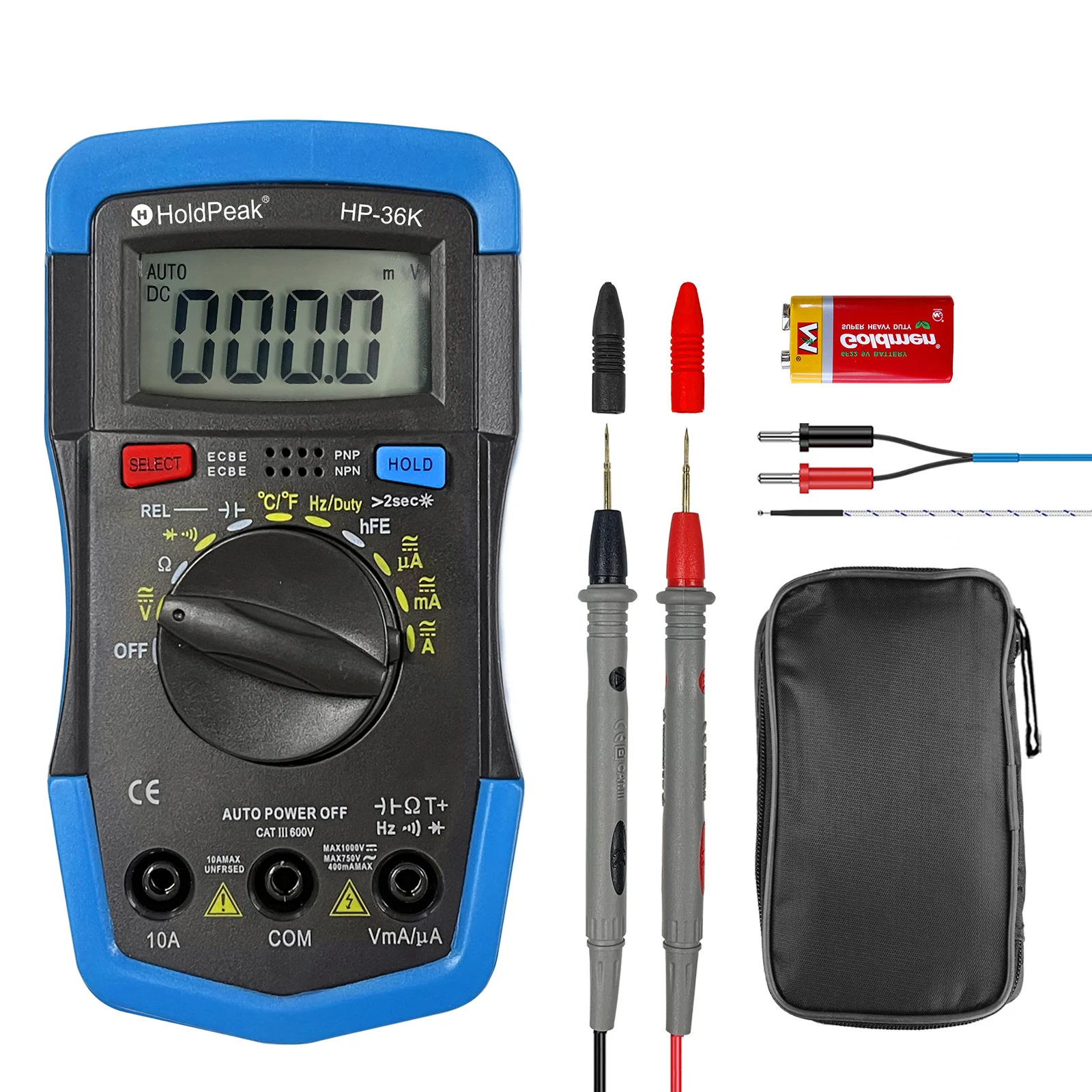 Mini Multimeter Multimetro HoldPeak HP-36K AD/DC Auto Range Digital Multimeter Meter/ Portable Digital Multimeter