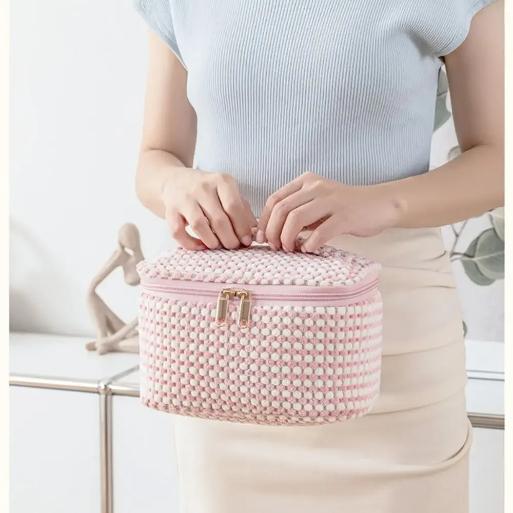 New Corduroy Makeup Bag Large Capacity Zipper Travel Cosmetic Bag Storage Organizer Portable Toiletry Bag