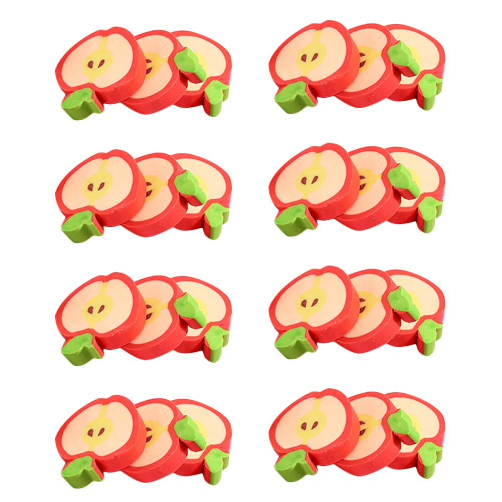 

Apple Eraser Lovely Erasers Fruits Kids for Bulk Small Adorable Kawaii Painting Cartoon Mini Pencil