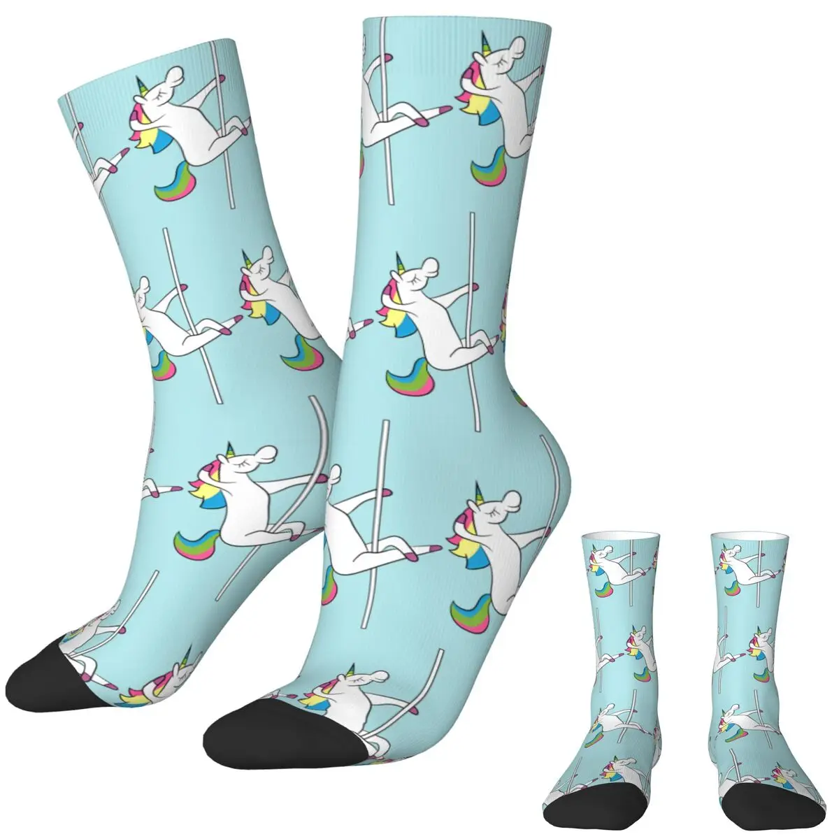 Pole Dance Unicorn Dancing On The Pole Stockings Design Elegant Socks Autumn Anti-Slip Socks Adults Skateboard Warm Soft Socks