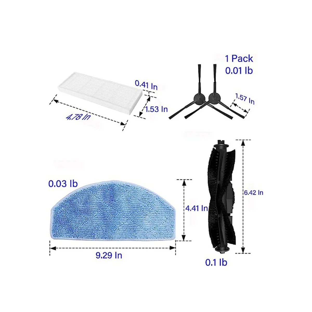 Suitable for Tikom G8000 G8000 Pro Robot Vacuum Cleaner Main Brush Filter Side Brush Mop Accessories