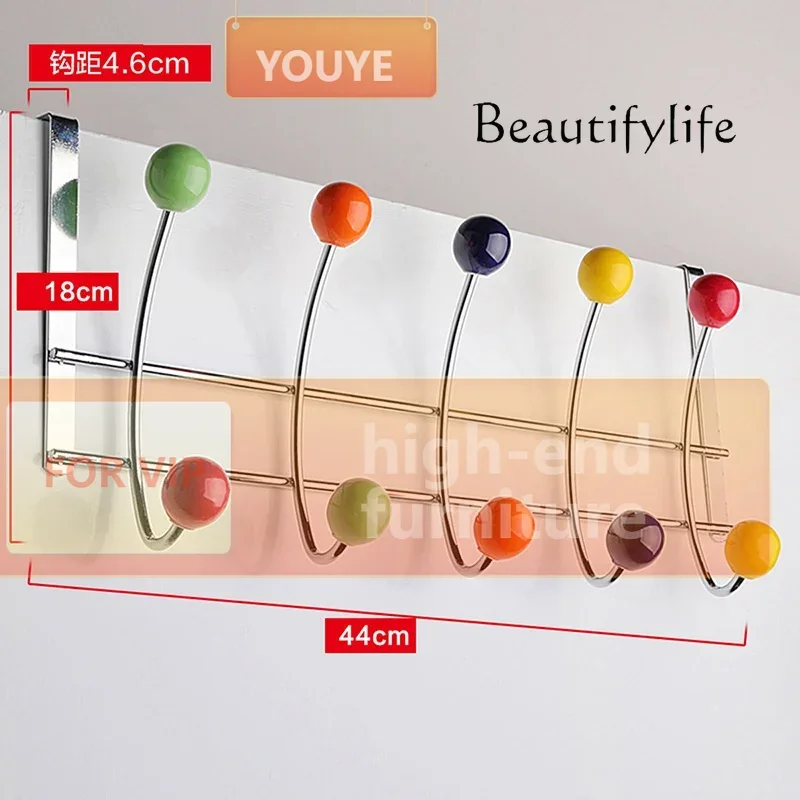 WER Q Smart Home Wall Mounted Clothing Rack Bedroom Clothing Organizers Hanger Door Coat Racks Without Punching Living Room Stor