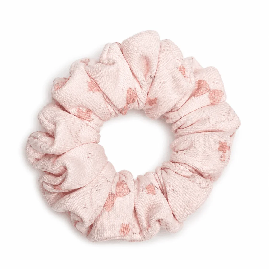 peach-pink-whisper-single-layer-scrunchie-soft-knit-like-fabric-handmade-hair-tie-for-ponytail-bun-daily-commuting-women