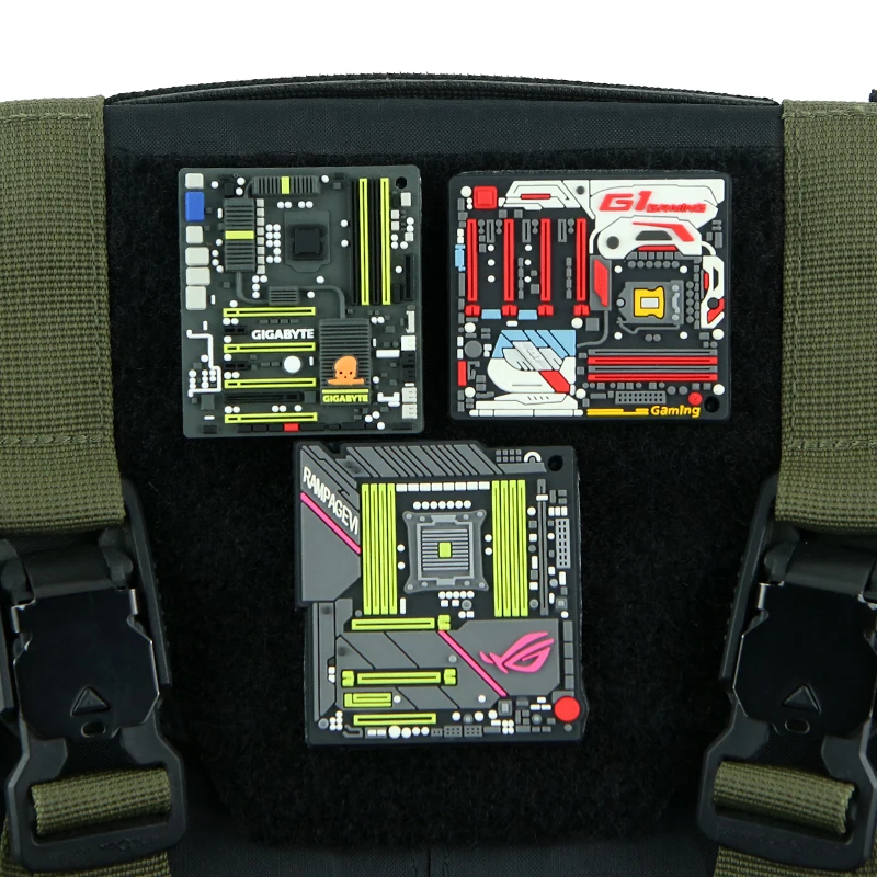 Placa base PC ROG, parche de PVC, ramillete Gigabyte, insignia táctica para juegos para ropa, chaqueta, bolsa, chaleco, decoración, accesorio de Hardware para PC