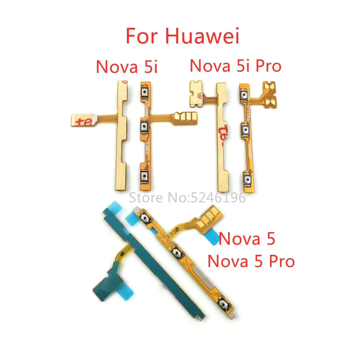 1pcs Power On / Off key Mute Volume Button Ribbon Flex Cable For Huawei Nova 5 Pro Huawei Nova 5i Huawei Nova 5i Pro ReplacePart