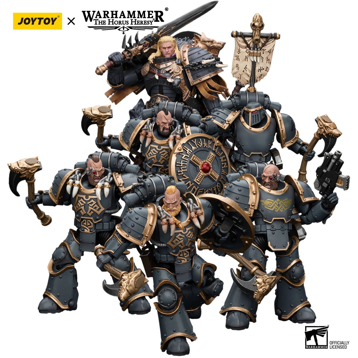 

[IN STOCK] JOYTOY Warhammer 40K 1/18 Action Figure Space Wolves Leman Russ Grey Slayer Pack 5PCS Anime Military Model Toys