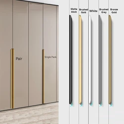 80-1200mm Invisible Light Luxury Door Handle, No Punching, Wardrobe Edge Wrapping, Long Black Handle, Hidden Handle In Cabinet