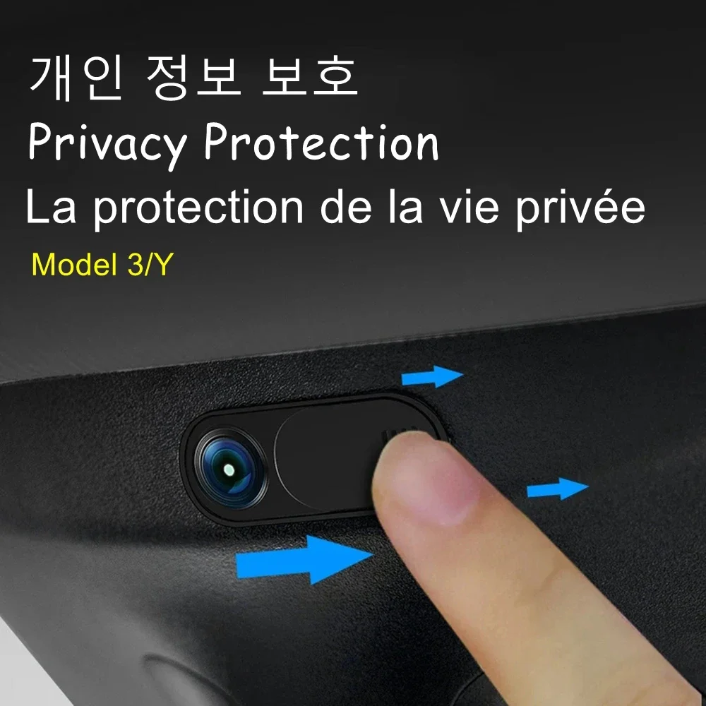 Privacy Protector Camera Cover For Tesla Model 3 Y Center Console Accessories Webcam Slide Switch Blocker Interior Sticker Trim