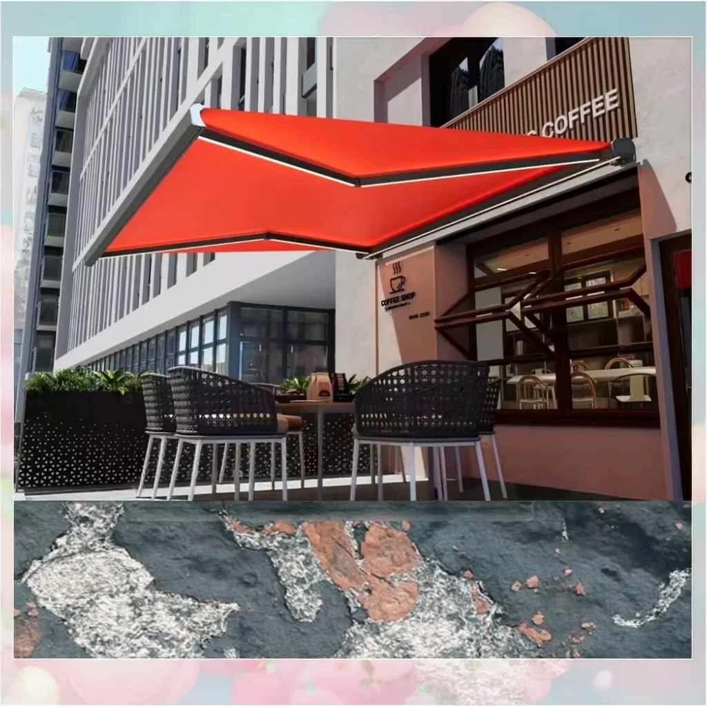 

Customized Size White Frame Electric Retractable Awning Waterproof PVC Garden Full Cassette with Arm Patio Rainproof Shade