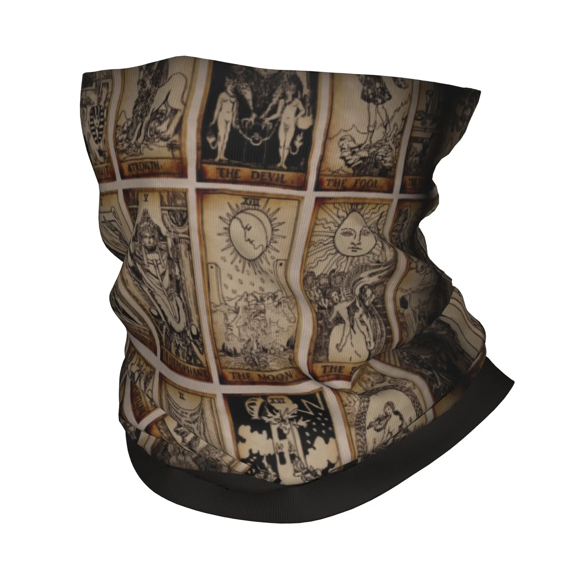 Custom Witch Tarot Bandana Winter Neck Warmer Men Windproof Wrap Face Scarf for Hiking Halloween Occult Curiology Headband