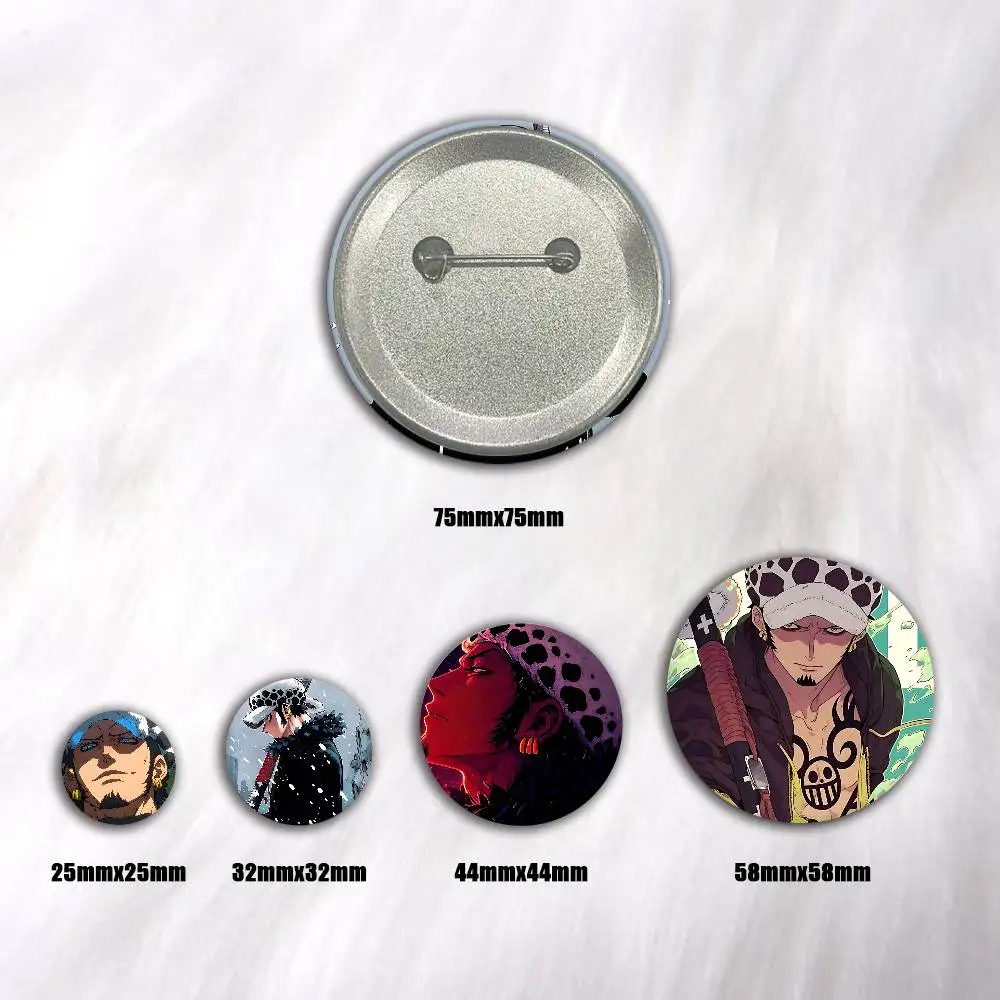 Anime Character Trafalgar D. Water Law One Piece Badge Tinplate DIY Backpack Clothing Accessories Jewelry Pins