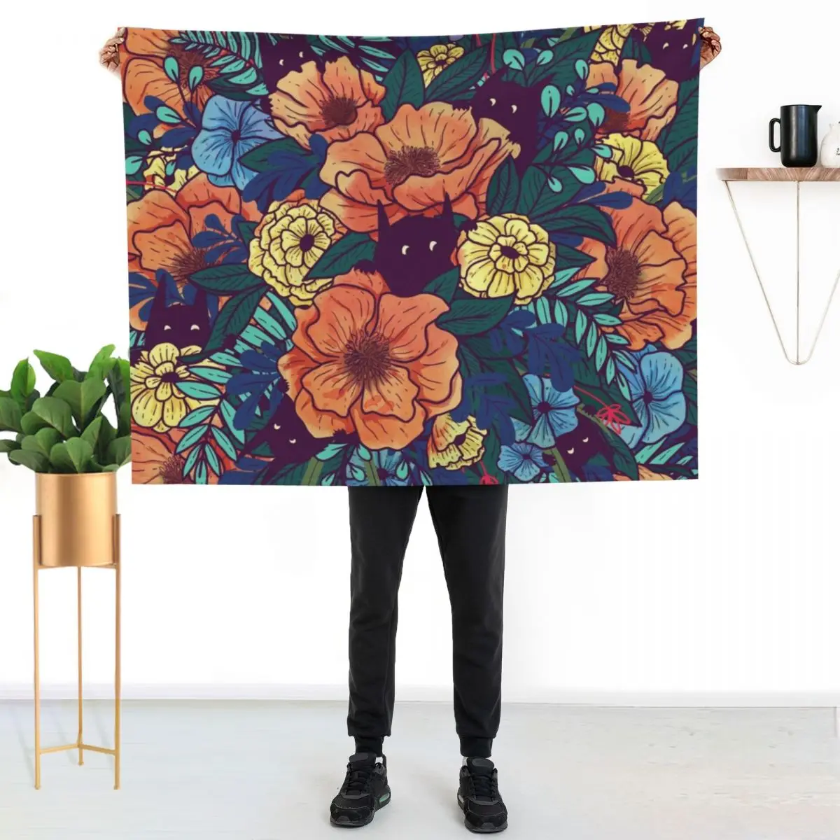 

Wild Flowers Throw Blanket Soft Warm Blanket Gift for Men Women Adults