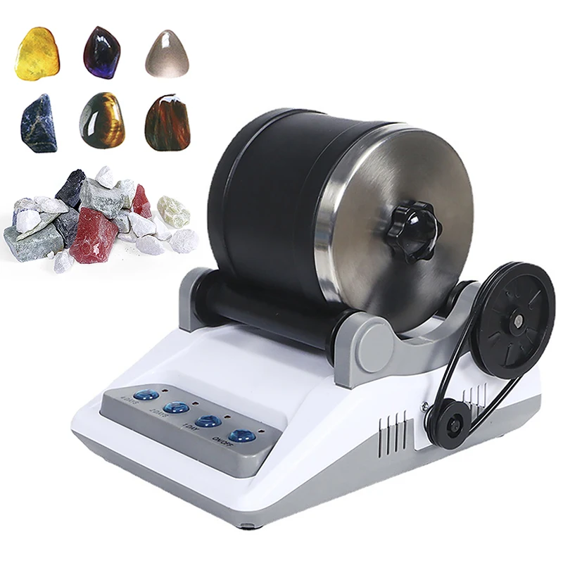 Electric Rock Tumbler Toy Kit com Pedras Preciosas Ásperas Grãos de Polimento para Adultos e Crianças Máquina de Polimento Faça Você Mesmo 220v 110v