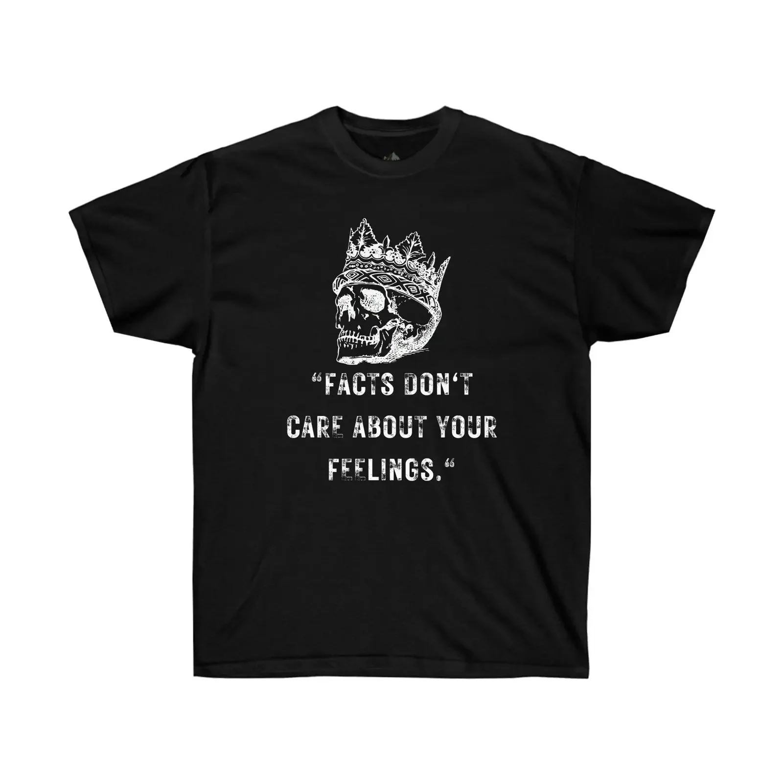 Facts Don't Care About Your Feelings Crown Skull Men's T Shirt Vintage Streetwear Stoic  vintage Washed streetwear homme