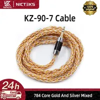 KZ Earphones Cable 8 Core Gold Silver Copper Mixed Upgrade Cable Hybrid 784 Cores 2Pin 3.5mm Plug Headset Wire For ZSN ZS10 PRO