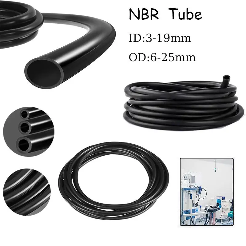 Tuyau de carburant en caoutchouc Nitrile, 3mm à 19mm, ID 3/1M de longueur, alésage lisse, tuyau d'essence/carburateur (noir résistant à l'huile)