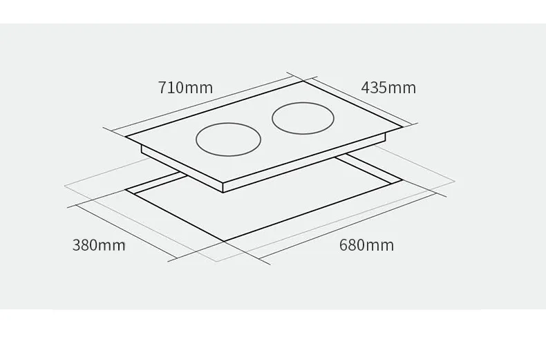 Induction Hob Built in Multifunctional Cooking Hot Pot Double-headed Induction Cooker Integrated Stove