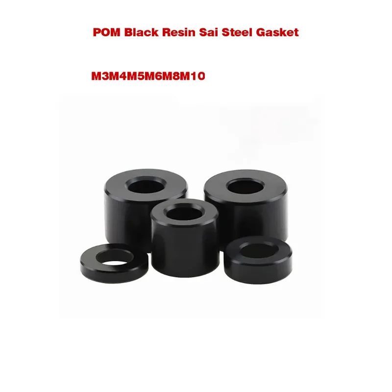 Black POM Plastic Spacers Insulated Nylon Bushing & Standoff Kit M3-M10 Unthreaded Sleeve Low Friction Wear-Resistant