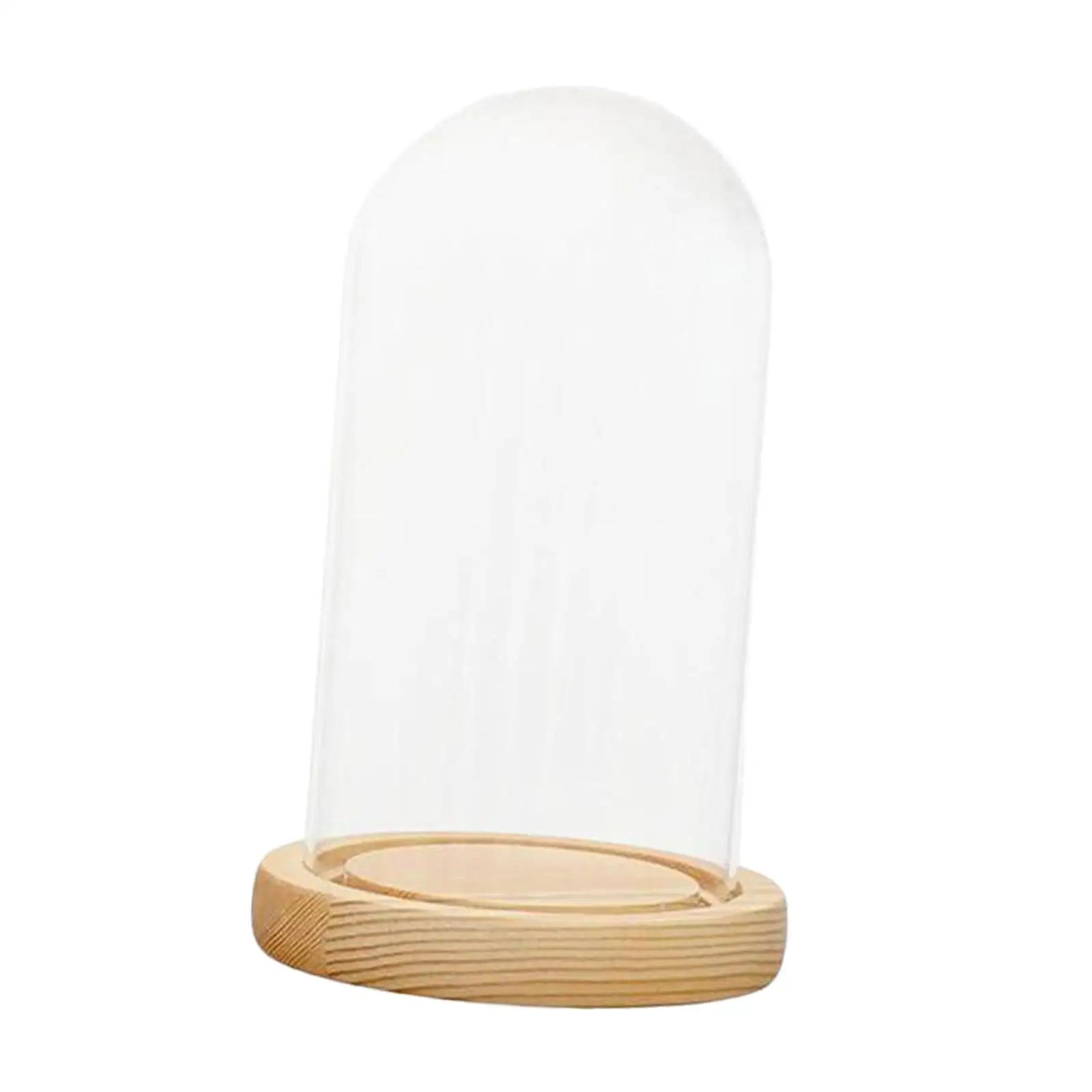 Dome Cloche Bell Jar Wooden Base Dessert Cover for Housewarming Gift