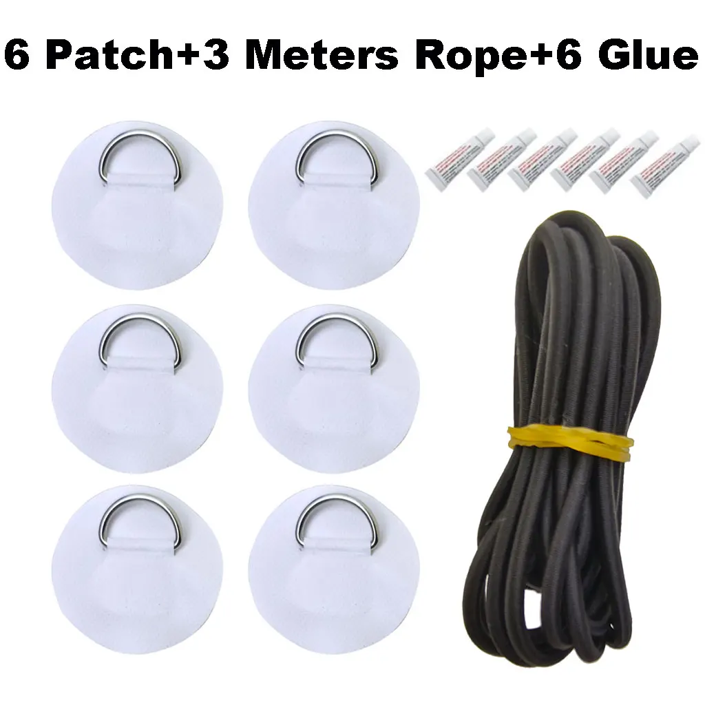 6,5 cm D-Ring-Patch für Schlauchboote, Kajaks, Dingis, SUPs, PVC-Patch für Stand-Up-Paddleboards, Kanus, Rafting-Seilring-Patch