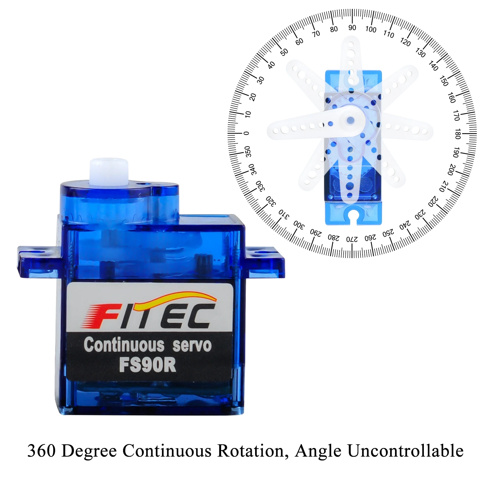 4 unids/set FS90R Micro Servo piezas 1,5 KG 4,8-6V 360 grados de rotación continua Mini Servo para Robot inteligente RC coche barco Drones modelo