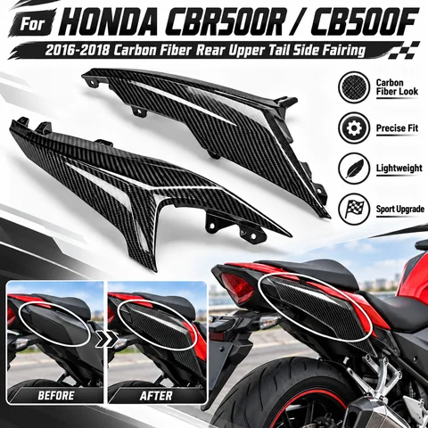 Carbon Fiber Motorcycle Accessories Rear Passenger Seat Cover Side Panel Fairing Cowl For HONDA CBR500R CB500F2016 2017 2018