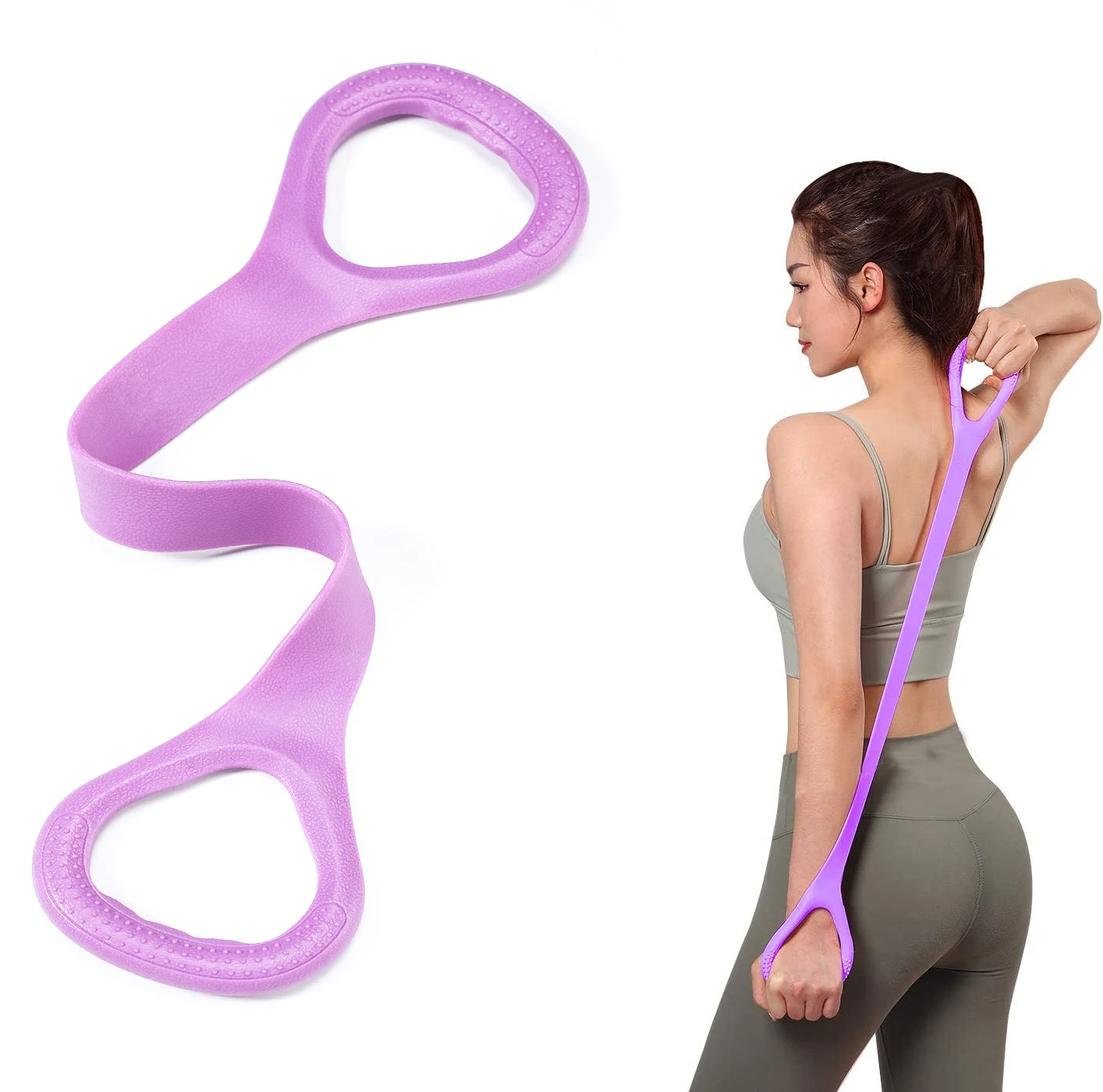 8 faixa de resistência para treino fitness, braço, costas, ombro, exercício, faixa elástica de treinamento, yoga, pilates, equipamento de fisioterapia